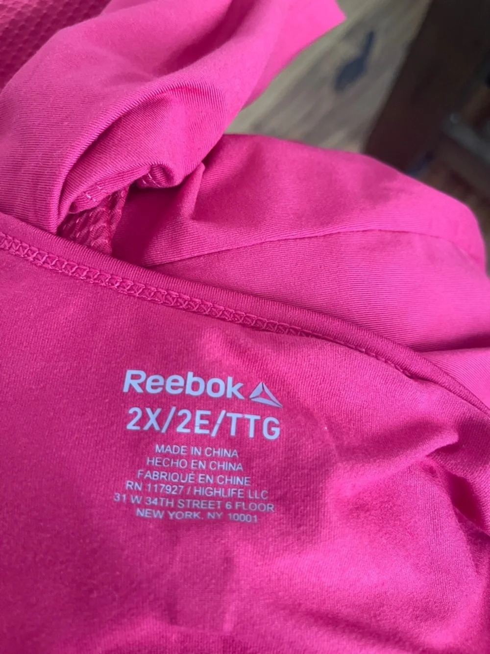 Reebok Short-Sleeve Scoop Neck Tops in Hot Pink and Black - Picture 11 of 12